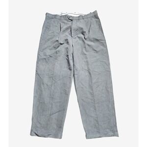 Trust‎ Pleated Dress Pants Straight Leg Mens 42x30 Office Gray Polyester NWT